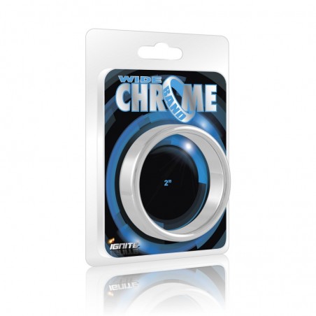 SI IGNITE Wide Chrome Band Cockring, 5,1 cm (2,0 in) - TOYS