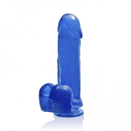 SI IGNITE Thick Cock with Balls and Suction, 20 cm (8 in), Blue - TOYS