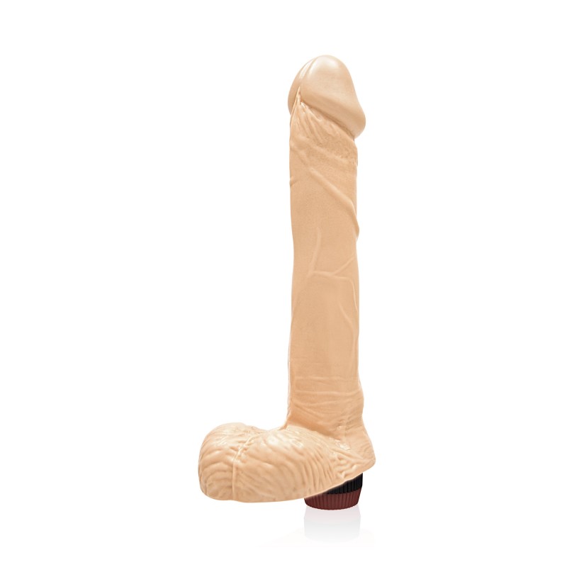 SI IGNITE Cock with Balls and Vibration, 23 cm (9 in), Flesh - TOYS